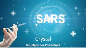  Presentation with needle - Slide deck enhanced with syringe-needle-with-virus-vaccine background and a teal colored foreground