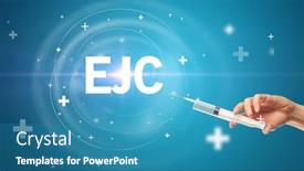  Presentation with vaccine - Presentation consisting of syringe-needle-with-virus-vaccine background and a teal colored foreground