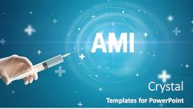  Presentation with vaccine - PPT theme featuring syringe-needle-with-virus-vaccine background and a teal colored foreground