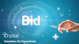  Presentation with vaccine - Slides with syringe-needle-with-virus-vaccine background and a teal colored foreground