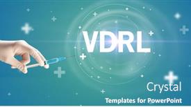  Presentation with virus - PPT theme enhanced with syringe-needle-with-virus-vaccine background and a teal colored foreground