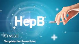  Presentation with needle - PPT theme having syringe-needle-with-virus-vaccine background and a teal colored foreground