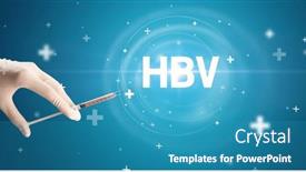  Presentation with needle - Theme having syringe-needle-with-virus-vaccine background and a teal colored foreground