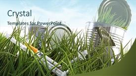  Presentation with energy drink - Slides having syringe needles and food cans background and a cool aqua colored foreground