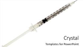  Presentation with needle - PPT layouts consisting of syringe with a needle isolated background and a white colored foreground