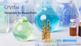  Presentation with drugs - Theme enhanced with syringe-with-ampules-of-drugs background and a light blue colored foreground