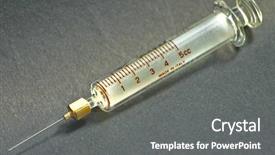  Presentation with needle - Slides enhanced with syringe with brass hub needle background and a gray colored foreground