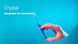 Presentation with vaccine - Amazing theme having syringe-with-flu-vaccine-hand backdrop and a light gray colored foreground