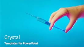  Presentation with syringe - PPT layouts consisting of syringe-with-flu-vaccine-hand background and a light gray colored foreground