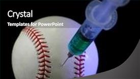  Presentation with stuck - Cool new presentation design with performance enhancing drugs - syringe with green liquid stuck backdrop and a black colored foreground