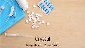  Presentation with catheter - Colorful slides enhanced with syringe with pills and catheter backdrop and a lemonade colored foreground