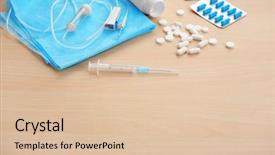  Presentation with catheter - Slides enhanced with syringe with pills and catheter background and a lemonade colored foreground