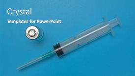  Presentation with covid vaccine - Colorful slide set enhanced with syringe-with-vaccine-covid-19 backdrop and a teal colored foreground