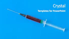  Presentation with syringe - Amazing presentation theme having syringes - medical syringe on blue background backdrop and a light gray colored foreground