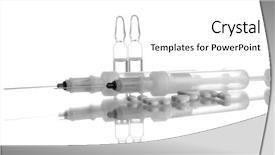  Presentation with pills - Slide set enhanced with barley and wheat on the old wooden table background and a tawny brown colored foreground