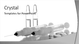  Presentation with capsules pills pill doctor prescription - Theme with syringes monovet ampoules and pills background and a  colored foreground