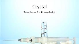  Presentation with medical pill medicine white blue - Cool new presentation design with syringes monovet ampoules and pills backdrop and a  colored foreground