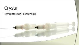  Presentation with white pom pom pom pom - Beautiful PPT theme featuring syringes monovet isolated on white backdrop and a  colored foreground