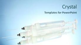  Presentation with blue - PPT theme enhanced with syringes monovet on blue background background and a  colored foreground