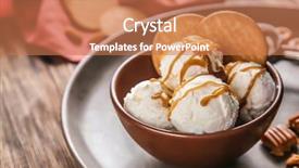  Presentation with ice cream - Presentation featuring syrup - bowl of ice cream background and a coral colored foreground