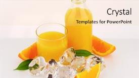  Presentation with orange juice - Slide set enhanced with syrup botttle - fresh orange juice poured background and a blonde colored foreground