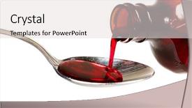  Presentation with medicine syrup - Presentation theme enhanced with syrup drugs - bottle of cold medicine poured background and a light gray colored foreground