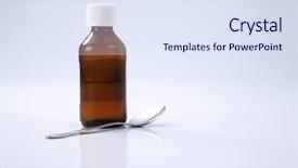  Presentation with syrup drugs - Theme enhanced with syrup drugs - liquid medicine in the brown background and a sky blue colored foreground