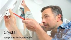  Presentation with builder - Slide deck enhanced with system - builder installing an intercom background and a coral colored foreground