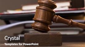  Presentation with judiciary - Audience pleasing presentation design consisting of judiciary system - folder judge's hammer on table backdrop and a tawny brown colored foreground