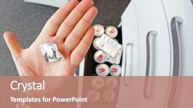  Presentation with nervous system - Audience pleasing slide set consisting of central nervous system - hand with a pill backdrop and a coral colored foreground