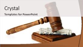 Presentation with judge - PPT theme enhanced with refund system - judge's gavel and money background and a white colored foreground