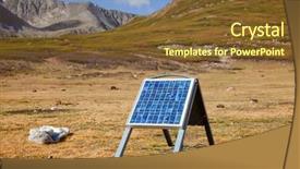  Presentation with solar electricity - Amazing slides having system absorbing sunlight generating electricity backdrop and a tawny brown colored foreground