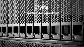  Presentation with data backup - Theme with system backup - detail of data center background and a dark gray colored foreground