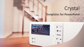  Presentation with smart home - Colorful PPT layouts enhanced with system climate control smart house backdrop and a lemonade colored foreground