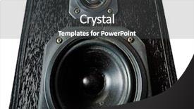  Presentation with speakers - PPT theme having system dynamics - black hi-fi sound speakers view background and a  colored foreground