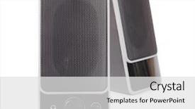  Presentation with speaker - Beautiful presentation featuring system dynamics - black two speaker isolated backdrop and a light gray colored foreground