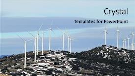  Presentation with mountain snow - Colorful presentation theme enhanced with system dynamics - electric aerogenerator windmill snow winter backdrop and a light blue colored foreground