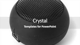  Presentation with speaker - Amazing PPT theme having system dynamics - mini speaker isolated backdrop and a dark gray colored foreground