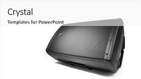  Presentation with audio speaker - Presentation theme featuring portable speakers - floor audio speaker pa monitor background and a white colored foreground