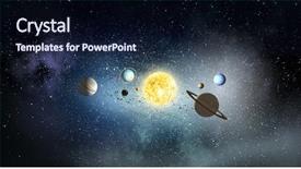  Presentation with planets - Slide set consisting of system of planets mixed media background and a navy blue colored foreground