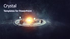  Presentation with planets - Amazing slide deck having system of planets mixed media backdrop and a wine colored foreground