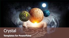  Presentation with universe - Slide set consisting of system of universe mixed media background and a tawny brown colored foreground