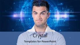  Presentation with facial recognition - Cool new theme with system young man on blue backdrop and a  colored foreground