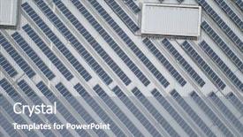  Presentation with solar energy on roof - Colorful presentation enhanced with systems down - solar panel station on roof backdrop and a  colored foreground