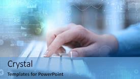  Presentation with international business - Presentation theme with systems map - business woman hand typing background and a light blue colored foreground