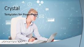  Presentation with hours of business operations - Audience pleasing PPT layouts consisting of systems thinking - young business person with operational backdrop and a light blue colored foreground