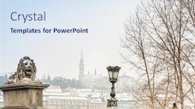  Presentation with budapest - Cool new theme with szechenyi-chain-bridge-in-budapest backdrop and a sky blue colored foreground