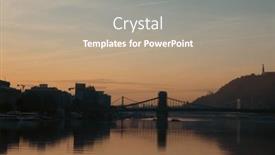  Presentation with danube - Theme with szechenyi-chain-bridge background and a gray colored foreground