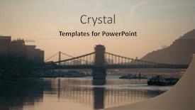  Presentation with danube - Theme featuring szechenyi-chain-bridge background and a soft green colored foreground