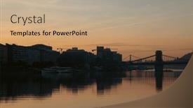  Presentation with danube - Presentation with szechenyi-chain-bridge background and a coral colored foreground